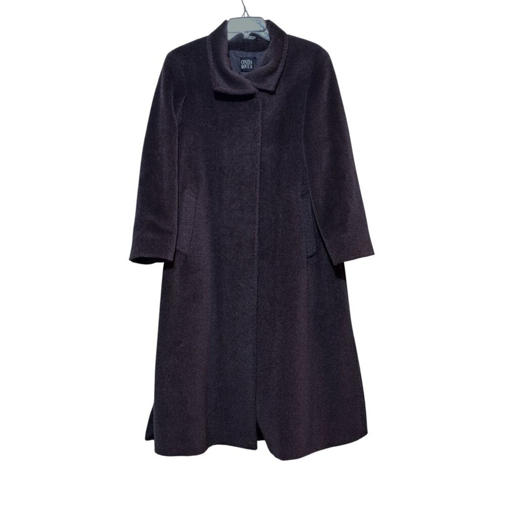 VTG Cinzia Rocca Alpaca Wool Overcoat US 4 IT 40 Italy Classic Luxury Minimalist